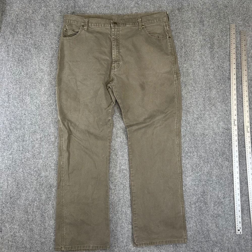 Genuine Dickies Mens Carpenter Pants 40x32 Brown Duck Canvas Utility Workwear